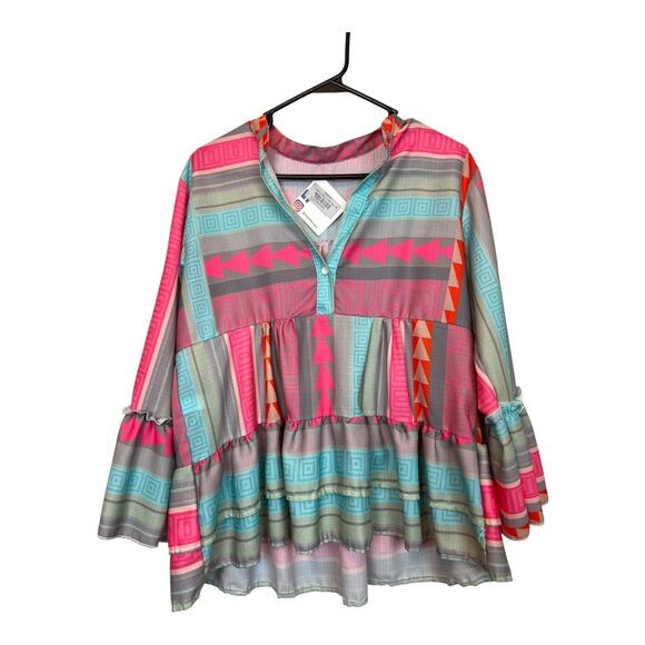 Unbranded Tops - NWT Womens Boho Bohemian Blouse Shirt Top Cottage Indie Fairy Festival Hippie M